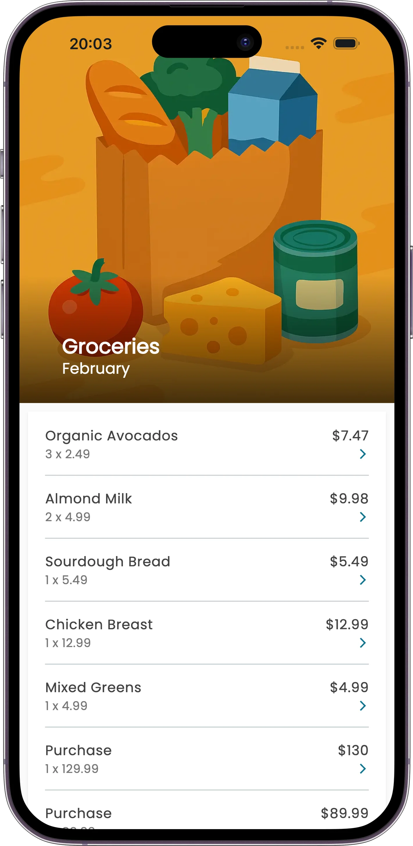 Receiptix smart categorization screen